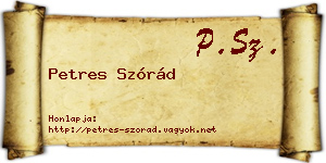 Petres Szórád névjegykártya
